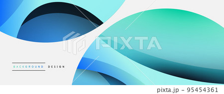 Creative geometric wallpaper. Minimal abstract background. Circle and wave composition vector illustration for wallpaper banner background or landing page 95454361