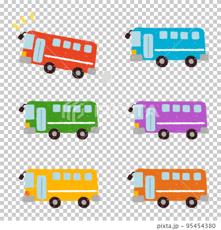 手繪彩色巴士套裝 手繪彩色巴士套裝 95454380