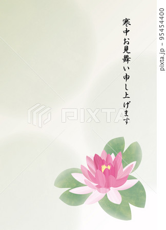 喪中 寒中見舞い 池に浮かぶ睡蓮 喪中 寒中見舞い 池に浮かぶ睡蓮 95454400
