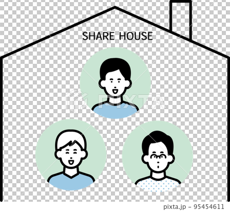 Illustration of share house Illustration of share house 95454611