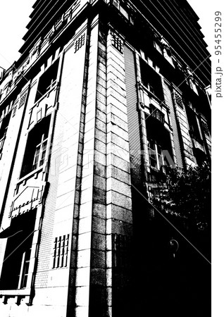 神戸海岸通りのビル街 白黒写真 神戸海岸通りのビル街 白黒写真 95455299