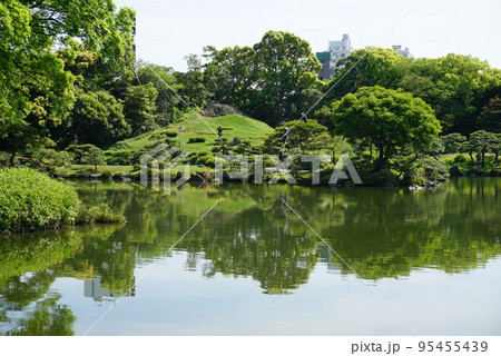 清澄白河 都指定名称 岩崎家三代が築いた名石の庭 清澄庭園の大泉水と富士山 清澄白河 都指定名称 岩崎家三代が築いた名石の庭 清澄庭園の大泉水と富士山 95455439