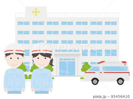 救急隊員 病院 救急車 救急隊員 病院 救急車 95456410