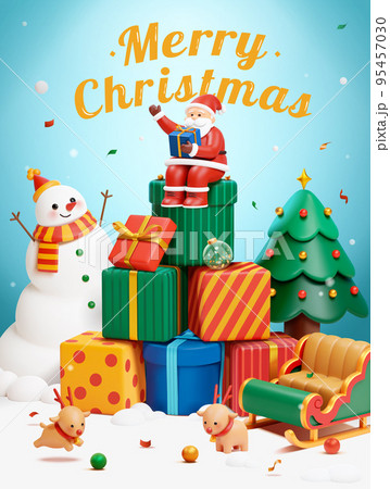 3d Christmas poster 95457030