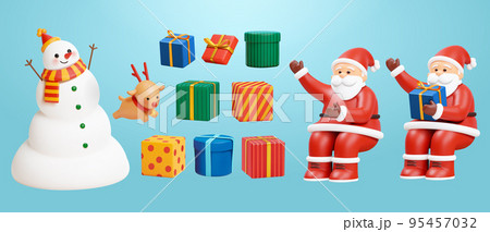 3d Christmas element set 95457032