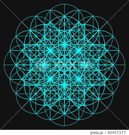 幾何学模様 フラクタル 神聖幾何学 カラフルアイコン プロフィール画像 95457377