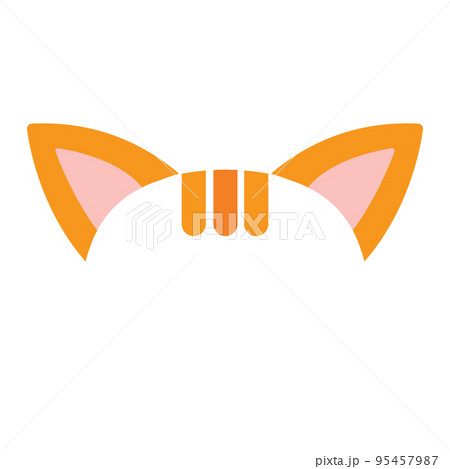 Cat ear color on a white background. Vector illustration 95457987