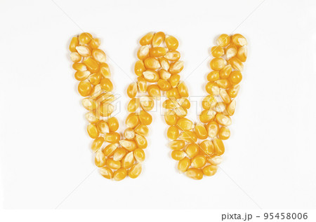 ポップコーンの種で作った アルファベット W 95458006