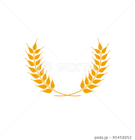 Wheat wreaths logo. Wheat ear icon. Vector agriculture ears symbol. 95458052