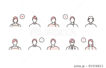 介護、医療スタッフのアイコンセット 介護、医療スタッフのアイコンセット 95458821