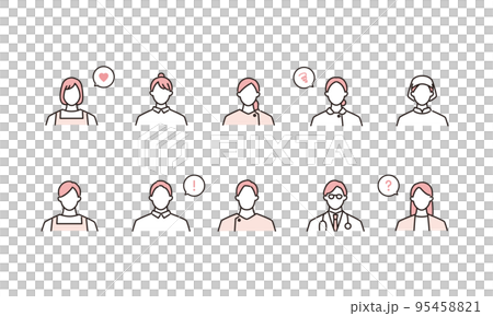 介護、医療スタッフのアイコンセット 介護、医療スタッフのアイコンセット 95458821