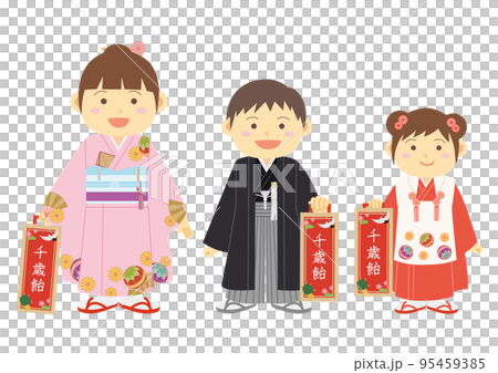 穿著七五山服裝的孩子們 穿著七五山服裝的孩子們 95459385