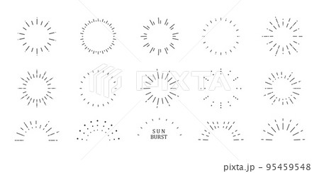 サンバーストなデザインセット 線 ベクター素材 95459548