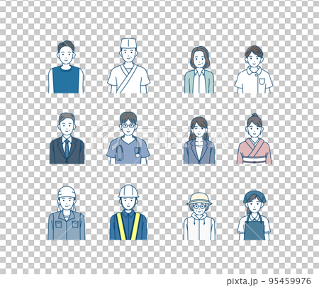 Illustration set of people working in various occupations 95459976