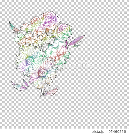 美しい花束 虹色 95460236