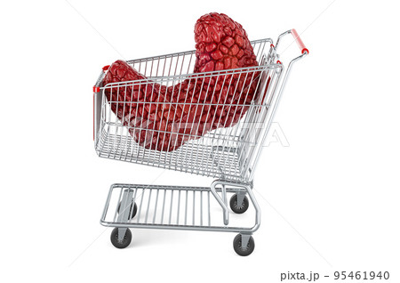 Thyroid in shopping cart, 3D rendering isolated on white background Thyroid in shopping cart, 3D rendering isolated on white background 95461940