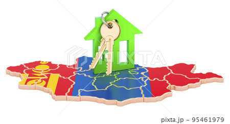 Real estate in Mongolia concept. Property for sale, rent or mortgage. 3D rendering Real estate in Mongolia concept. Property for sale, rent or mortgage. 3D rendering 95461979
