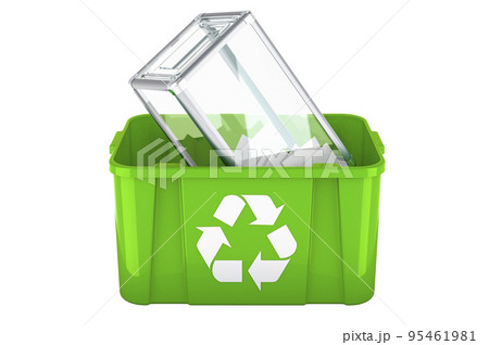 Recycling trashcan with ballot box, 3D rendering 95461981