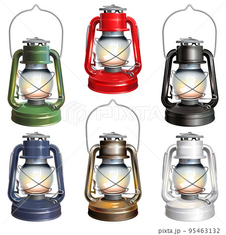 Vector Small Kerosene Lamps Set 95463132