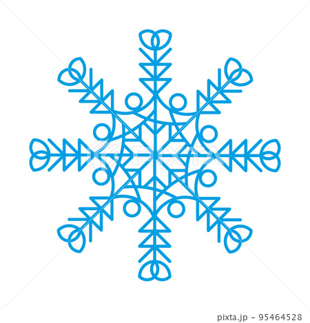Snowflake symbol blue silhouette isolated on white background 95464528