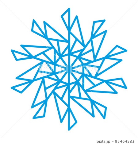 Snowflake symbol blue silhouette isolated on white background 95464533