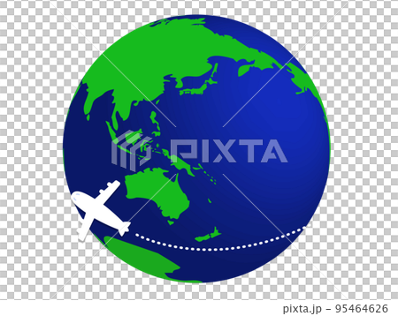 Image illustration of overseas travel Airplane and Earth 95464626