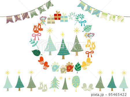 北欧風　クリスマスツリーとプレゼントリースフレーム 95465422
