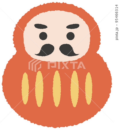 シンプルで可愛い手描き風のだるま 赤 シンプルで可愛い手描き風のだるま 赤 95466314