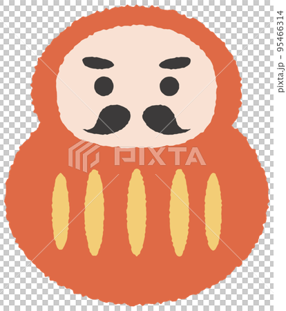 シンプルで可愛い手描き風のだるま 赤 シンプルで可愛い手描き風のだるま 赤 95466314