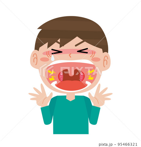 扁桃腺が痛い男の子 扁桃腺が痛い男の子 95466321