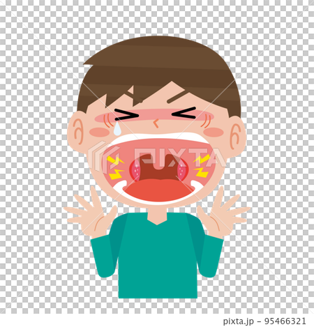 扁桃腺が痛い男の子 扁桃腺が痛い男の子 95466321