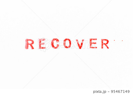 Red color ink rubber stamp in word recover on white paper background Red color ink rubber stamp in word recover on white paper background 95467149