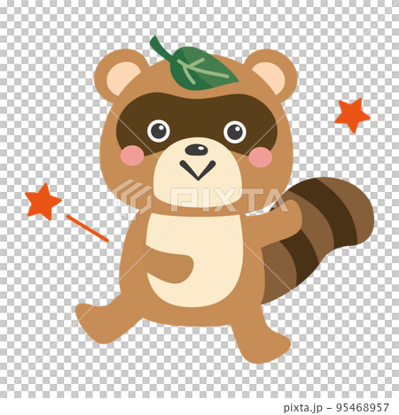 腹鼓を打つたぬきのイラスト 腹鼓を打つたぬきのイラスト 95468957