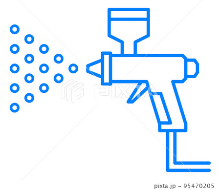 塗料を吹き付けて塗装するエアスプレーガンのイラスト 塗料を吹き付けて塗装するエアスプレーガンのイラスト 95470205