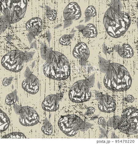Retro Butterflies of Various Sizes on Sepia Background. Retro Seamless Pattern with Butterfly. Retro Butterflies of Various Sizes on Sepia Background. Retro Seamless Pattern with Butterfly. 95470220