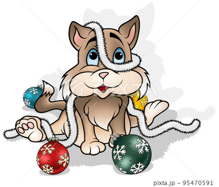 Sitting Kitty in Christmas Ornaments 95470591