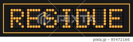 Orange color led in word residue on black background Orange color led in word residue on black background 95472166