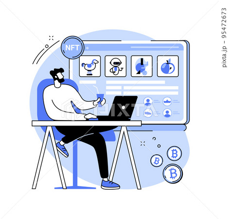 NFT marketplace isolated cartoon vector illustrations. 95472673