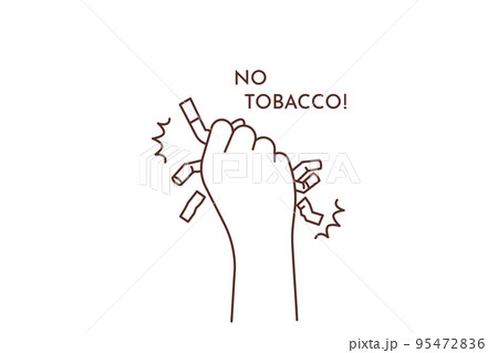 Person hand say no to tobacco  95472836