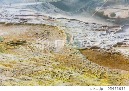 Travertines mountains of Pamukkale in Turkey. 95473053