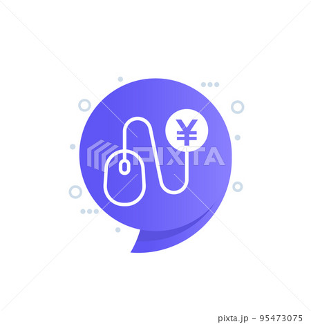 pay per click icon with yuan, vector 95473075