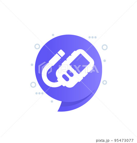 thickness meter, measurement device vector icon 95473077
