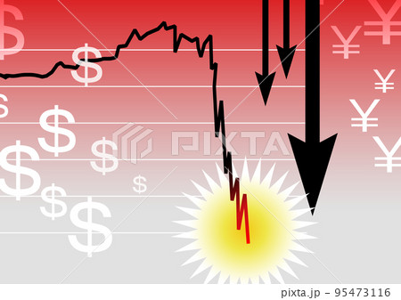 為替介入　暴落　為替チャートのイメージ 95473116
