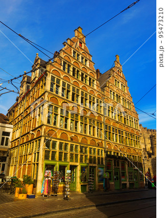 Vibrant street view of downtown Ghent, capital city of east Flanders province, Belgium Vibrant street view of downtown Ghent, capital city of east Flanders province, Belgium 95473210