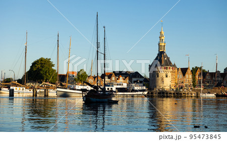 View of Hoofdtoren, tower beside quay in Hoorn View of Hoofdtoren, tower beside quay in Hoorn 95473845