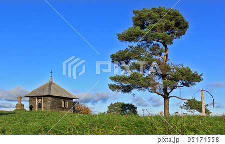 Chapel on Savkina Gora in Russia. Autumn landscape Chapel on Savkina Gora in Russia. Autumn landscape 95474558