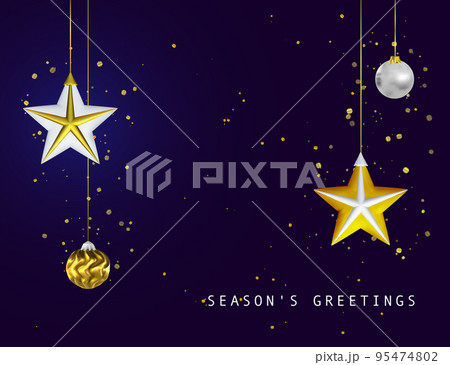 Christmas tree ball 3d white gold ornament, Xmas toy bauble render, New Year bomb bulb rendering  95474802