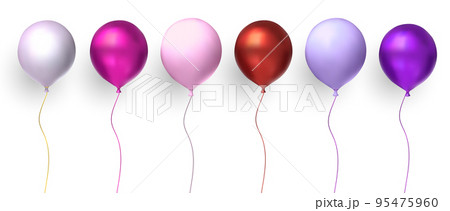 Balloon party set isolated on transparent background. Vector realistic 95475960