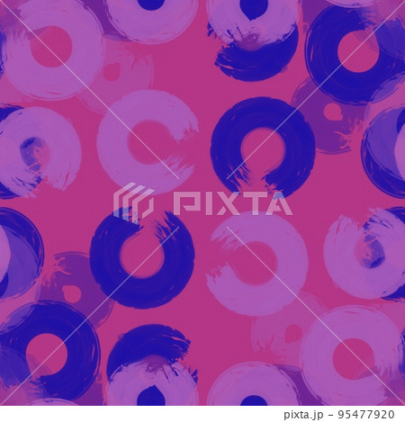 Seamless pattern colored semi-rings paint brush strokes,lilac,blue 95477920