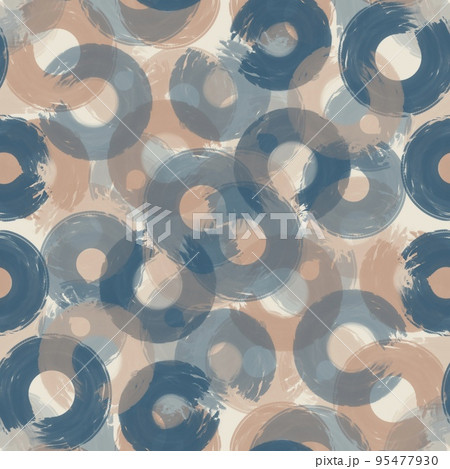 Seamless pattern colored semi-rings paint brush strokes,gray,rosybrown 95477930